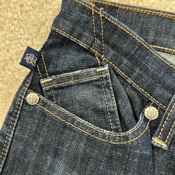 Dark Denim Rock & Republic Low Rise Bootcut Jeans With Crystal Pockets Sz 10 - Picture 8 of 15